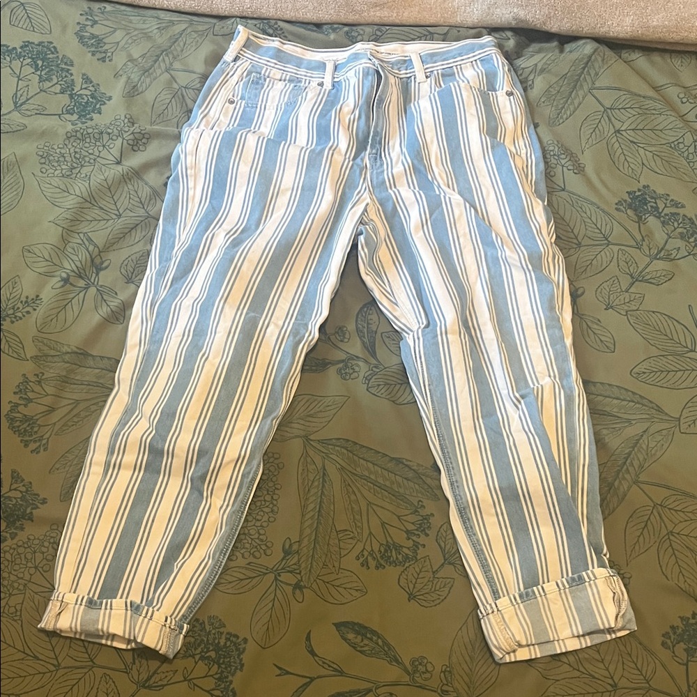 Striped Blue and White Men's Pants
